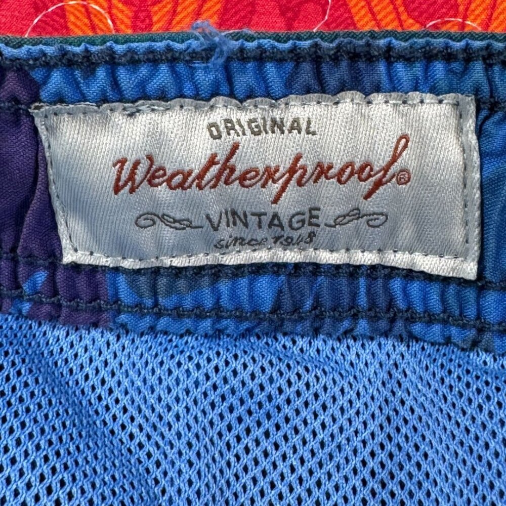 Weatherproof Drawstring Hybrid Casual Shorts Men 32 Blue Green Plaid - Picture 8 of 12
